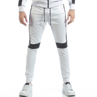 Pantaloni sport de bărbați albi cu negru it040219-75 3