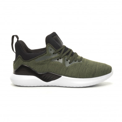Adidași de bărbați din țesătură tehnică melanj verde it060619-2 2
