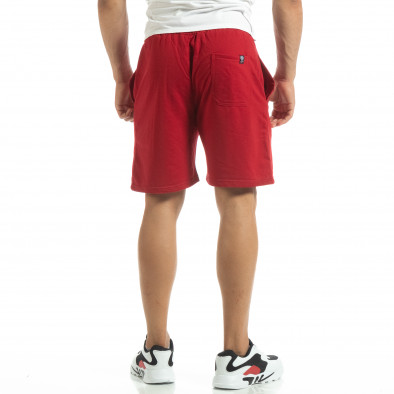 Pantaloni sport scurți de bărbați din tricot roșu it120619-15 3