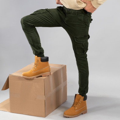 Pantaloni Cargo Jogger în verde pentru bărbați it250918-4 2