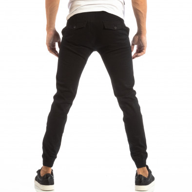 Pantaloni Jogger negri pentru bărbați cu buzunare italiene it240818-12 3