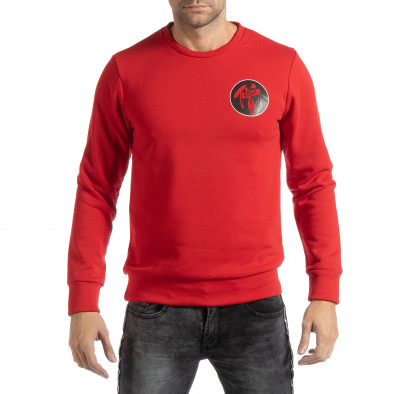 Bluză pentru bărbați roșie cu motiv oriental  it261018-93 2