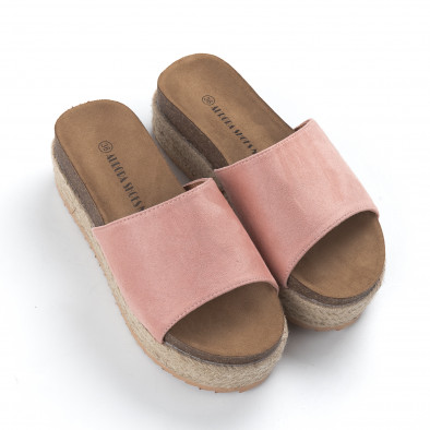 Papuci de dama roz ortopedici cu platformă it050619-84 3