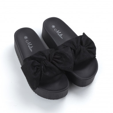 Papuci de dama negri cu platformă it050619-29 3