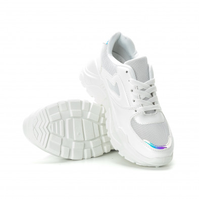 Pantofi sport de dama albi cu talpă voluminoasă it270219-7 4