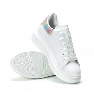 Pantofi sport albi de dama cu călcâi multicolor it250119-91 4