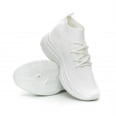 Pantofi sport de dama albi Chunky tip șosetă it150319-42 3