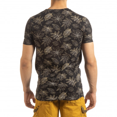 Tricou pentru bărbați negru motiv Leaves it090519-57 3