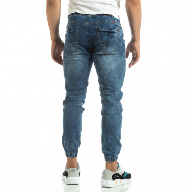 Blugi subțiri albaștri tip Jogger pentru bărbați it120619-1 4