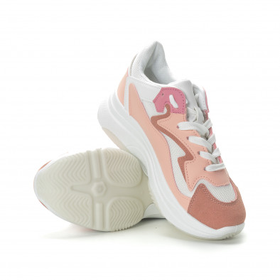 Pantofi sport de dama roz cu talpă înaltă it270219-5 4