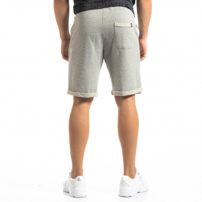 Pantaloni sport scurți gri cu dungi de bărbați it150419-115 3