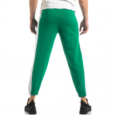 Pantaloni de trening pentru bărbați în verde cu bandă it210319-55 4