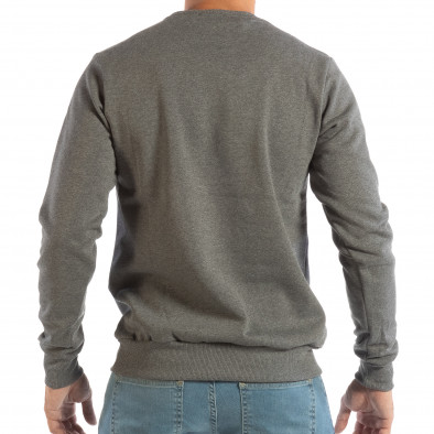 Bluză gri matlasată pentru bărbați cu imprimare it240818-144 3