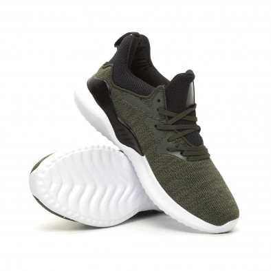 Adidași de bărbați din țesătură tehnică melanj verde it060619-2 4
