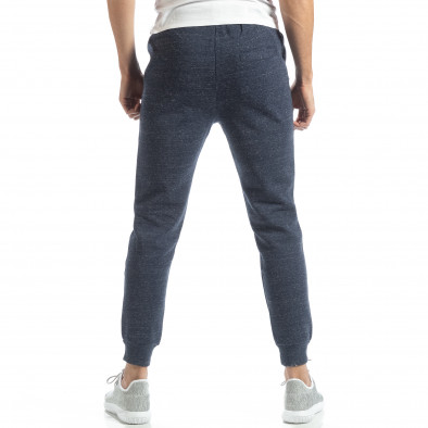 Pantaloni de trening pentru bărbați basic în melanj albastru  it051218-18 3