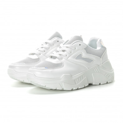 Pantofi sport de dama albi cu talpă voluminoasă it270219-7 3