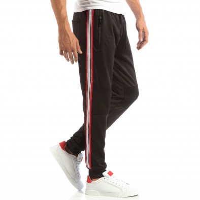 Pantaloni sport negri pentru bărbați cu banda în 3 culori it240818-85 2
