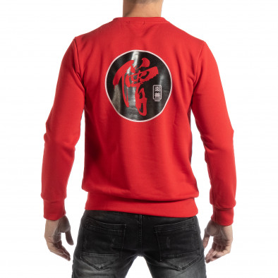 Bluză pentru bărbați roșie cu motiv oriental  it261018-93 3