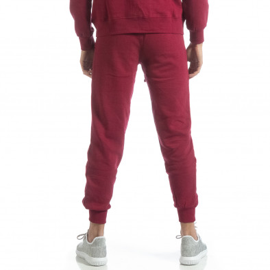 Pantaloni de trening în bordo basic pentru bărbați it051218-30 4