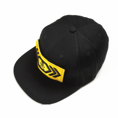 Șapcă neagră cu sticker galben it290818-2 2