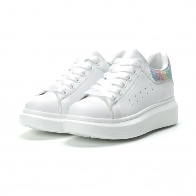 Pantofi sport albi de dama cu călcâi multicolor it250119-91 3
