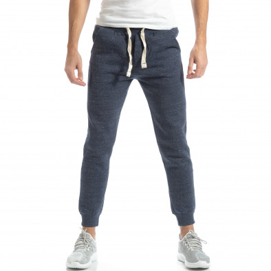 Pantaloni de trening pentru bărbați basic în melanj albastru  it051218-18 2