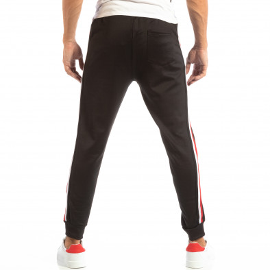 Pantaloni sport negri pentru bărbați cu banda 3 striped it240818-83 4