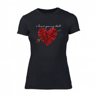 Tricou de dama Roseheart negru, mărimea L TMNSPF052L 2