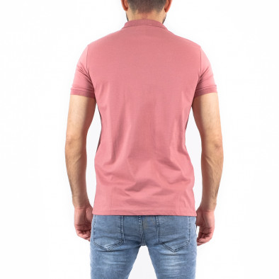 Tricou cu guler bărbați Breezy roz tr250322-97 3