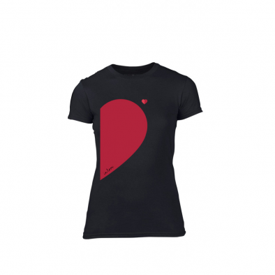 Tricou de dama Half Heart negru, mărimea XL TMNLPF004XL 2