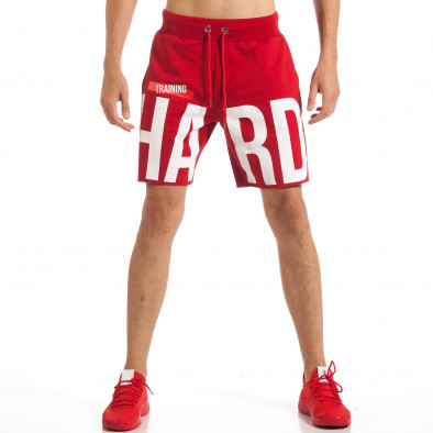 Pantaloni scurți pentru bărbați roșii training Hard tsf180618-11 2