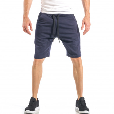 Pantaloni scurți pentru bărbați albaștri cu banda în 2 culori it040518-55 2