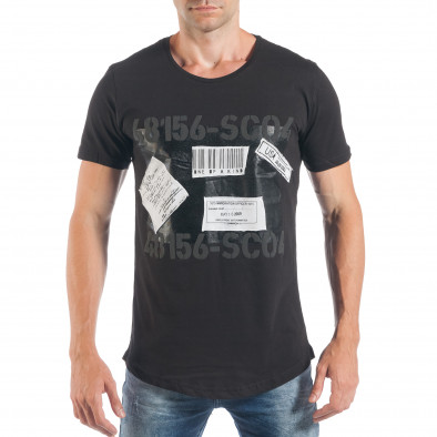 Tricou de bărbați negru cu aplicații tsf250518-61 3