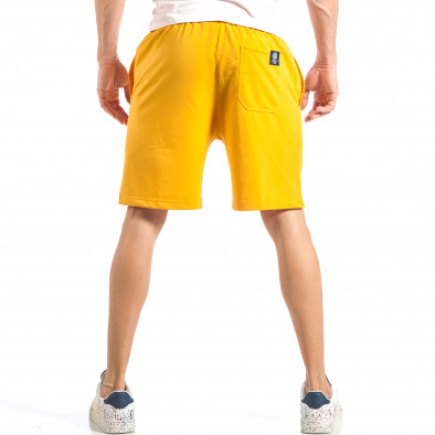 Pantaloni scurți de bărbați galbeni cu logo albastru it040518-47 4