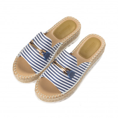 Papuci de dama în albastru-alb cu catarama de aur it010618-3 3
