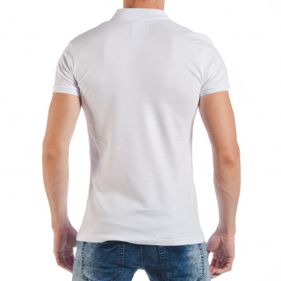 Tricou alb de bărbați Pique cu efect murdar tsf250518-48 3