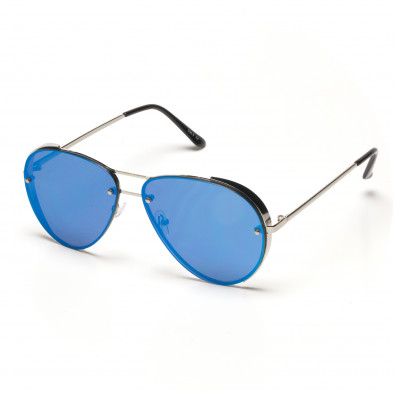 Ochelari de soare stil Aviator cu lențile Oglinda- Albastru it250418-27 2