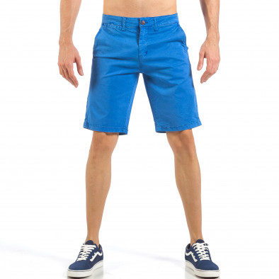 Pantaloni scurți de bărbați albaștri cu buzunare italiene it260318-133 2