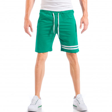 Pantaloni scurți de bărbați verzi cu benzi orizontale și verticale it050618-34 3