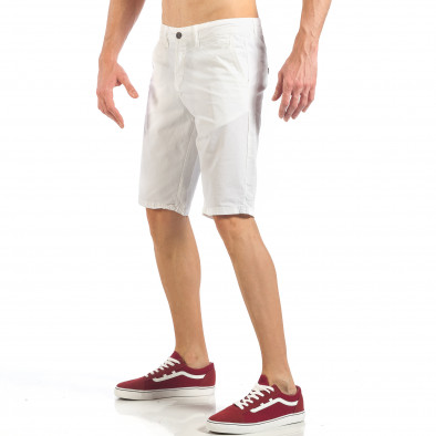 Pantaloni scurți de bărbați albi cu buzunare italiene it260318-136 3