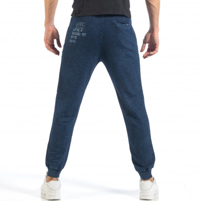 Pantaloni sport de bărbați culoare denim cu buzunar interior în spate it260318-171 4