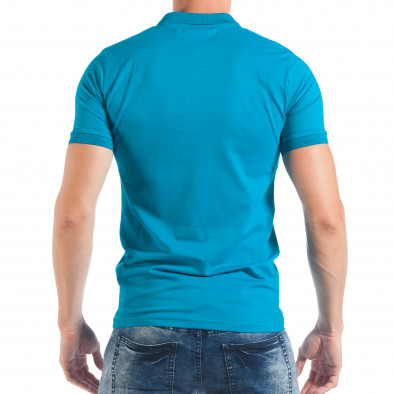 Tricou albastru deschis Pique pentru bărbați  tsf250518-37 3