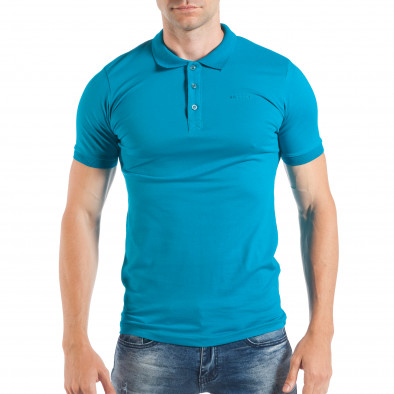 Tricou albastru deschis Pique pentru bărbați  tsf250518-37 2