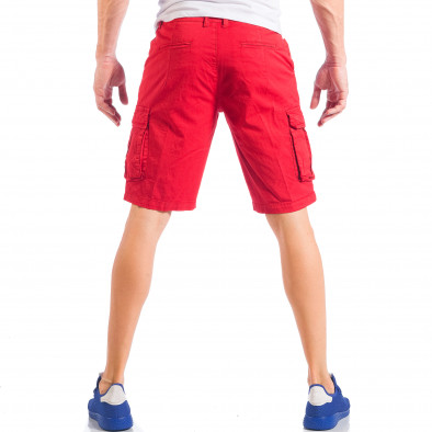 Pantaloni scurți de bărbați roșii cu buzunare cargo it050618-28 5