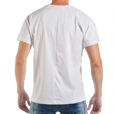 Tricou alb pentru bărbați cu imprimeu papagal tsf250518-6 3