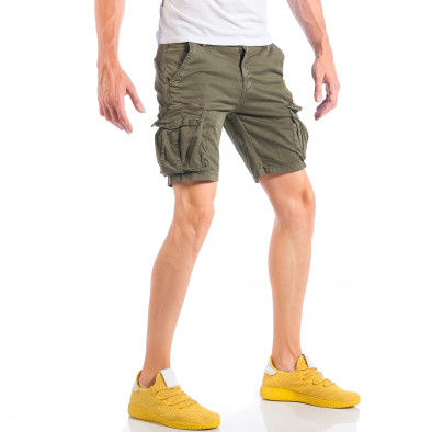 Pantaloni cargo scurți verzi pentru bărbați  it050618-27 3