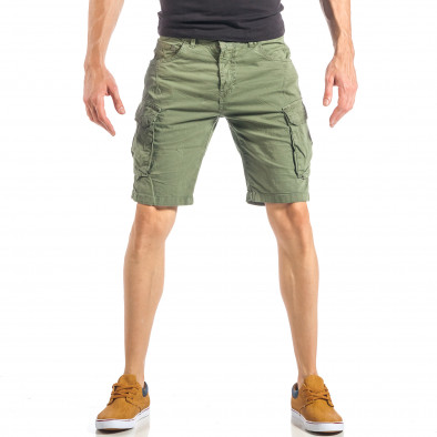 Pantaloni scurți de bărbați verzi cu buzunare cargo it040518-49 2