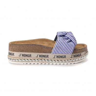 Papuci de dama în albastru și alb it010618-2 2