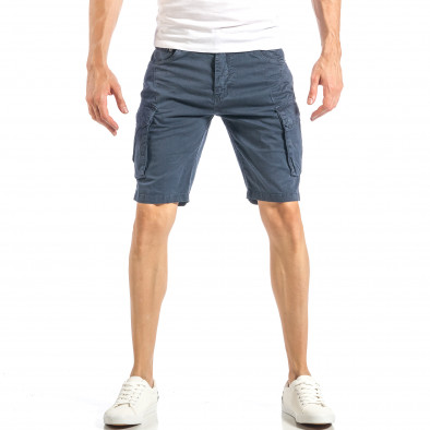 Pantaloni scurți de bărbați albaștri cu buzunare cargo it040518-50 2