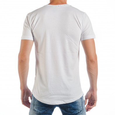 Tricou de bărbați alb cu aplicații tsf250518-62 3